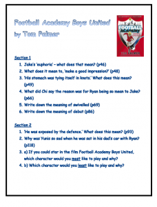 Football Academy Boys United Reading Comprehension